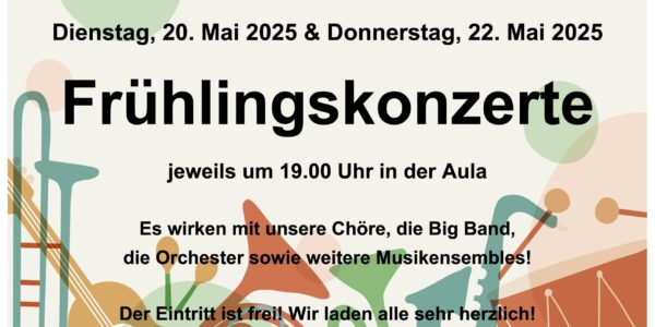 Einladung zu den Frühlingskonzerten der Schillerschule